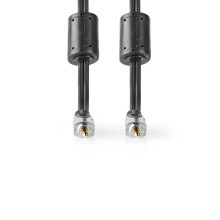 Câble Stereolux | 3,5 mm Hane | 3,5 mm Hane | Guldplaterad | 5,00 m | Rond | Antracit | Musselskal