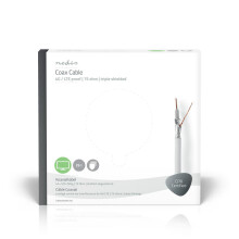 Câble coaxial sur Bobin | 4G/LTE sûr | 75 Ohm | Triple blindage | ECA | 25.0 m | Coax | PVC | Blanc | Boîte cadeau