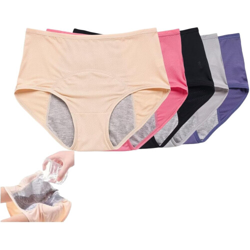 Leakproof Middle-Waisted Reusable Briefs for Women
