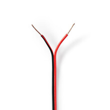 Câble pour haut-parleurs | 2x 0.50 mm² | CCA | 100.0 m | Rond | PVC | Rouge / Noir | Emballage