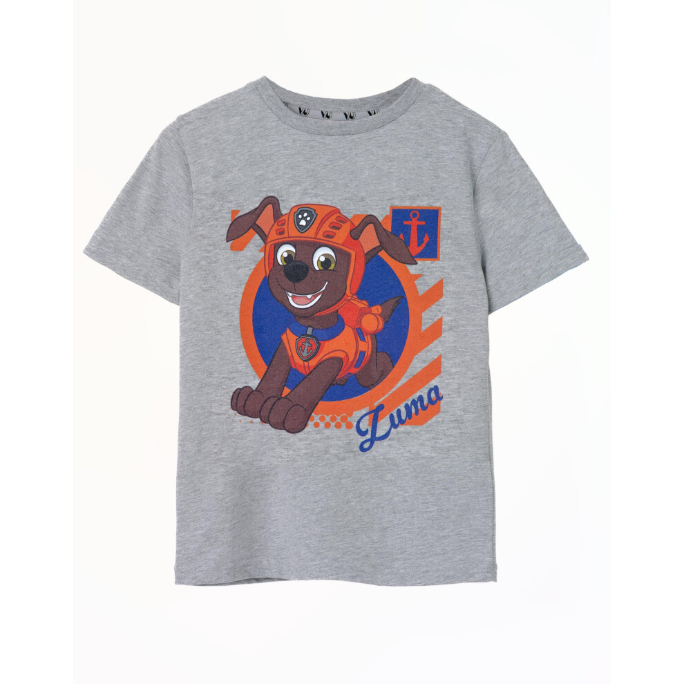 Paw Patrol (7-8 Years) Short Sleeved T-Shirt (Boys Grey)