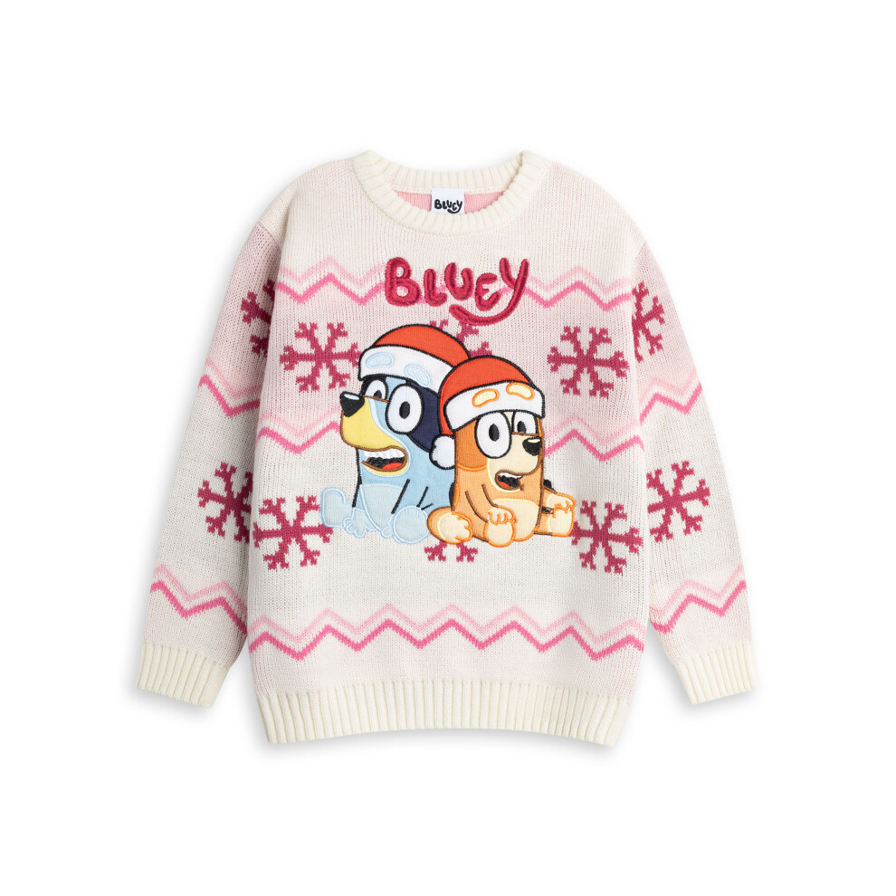 Bluey (4-5 Years) Christmas Jumper (Girls Beige)