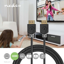 Câble HDMI Ultra High Speed | HDMI Contact | HDMI Contact | 8K@60Hz | 48 Gbps | 2,00 m | Rond | 6,5 mm | Anthracite | Låda