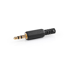 plug audio | Droit | Mâle | Plaqué or | A souder | Diamètre d'entrée du câble : 4.0 mm | PVC | Or / Noir | 25 pcs. | Sachet en plastique