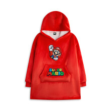 (6-8 Years) Nintendo Super Mario Blanket Hoodie (Boys Red)