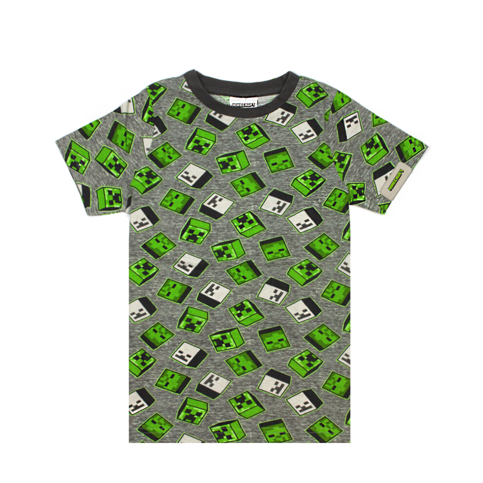 Minecraft (9-10 Years) Short Sleeved T-Shirt (Boys Green)