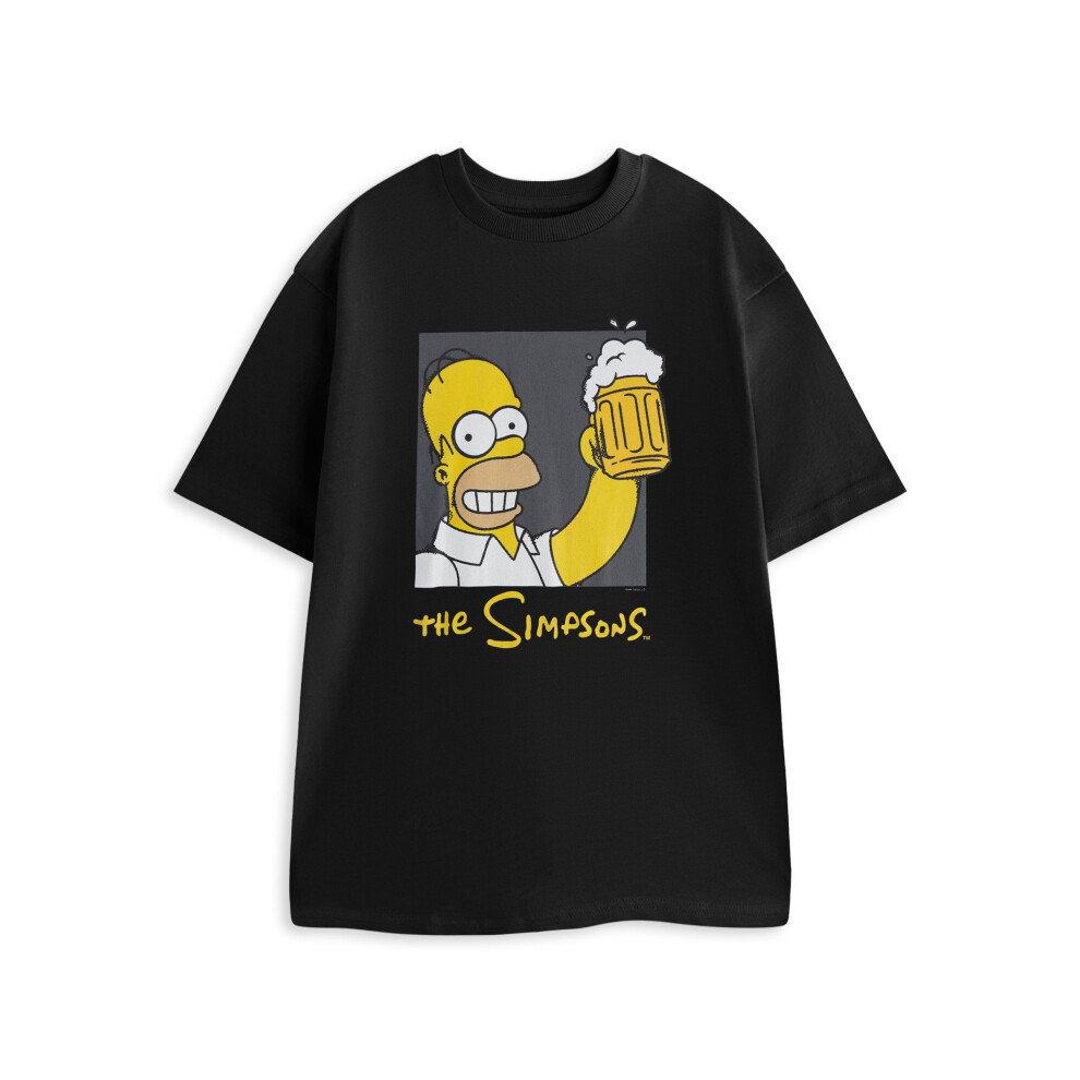 The Simpsons (X-Large) Short Sleeved T-Shirt (Mens Black)