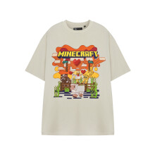 (Small) Minecraft Short Sleeved T-Shirt (Womens Beige)