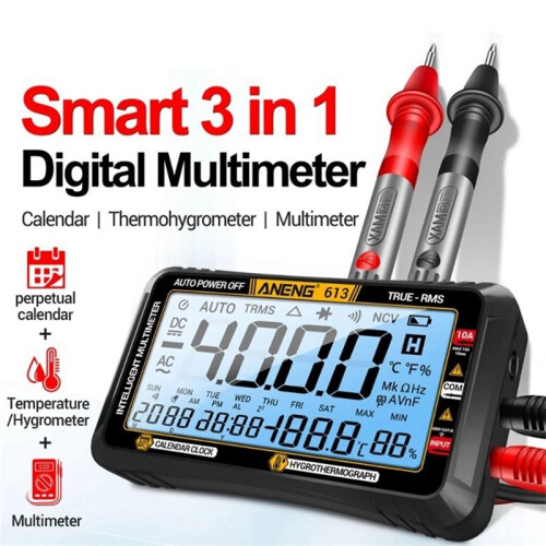 ANENG 613  Multimeters /AC Voltage Capacitors Tester 4000 Counts 10A Current 600V Voltmeter Test Alarms Clock Tools 2