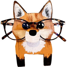 Wooden Animal Glasses Holder Handmade Carved Stand 1 Piece