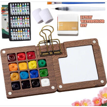 Watercolor Kit for Beginners with 12 or 24 Colors and