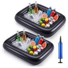 2 Pcs Inflatable Serving Buffet Bar, Floating Drink/Food Tray Cooler for Pool Party BBQ Camping Beach