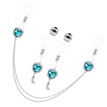 Rhinestone Nipple Jewelry Set Non-Piercing Dangle for Women