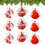 Glitter Shatterproof Christmas Ball Ornament Red 9 pcs 1