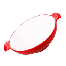 Cereal Bowl Red Plastic Set of 1 10.41 x 8.45 x 2.55 in