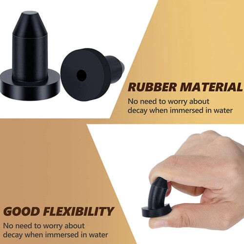 Kayak Waterproof Drain Plug Rubber Black 2 pcs 1