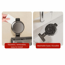 Soporte de Cepillo de Dientes con Ventosa, Montado en la Pared, Gancho Integrado, Dispensador de Pasta de Dientes, A Prueba de Óxido, Desmontable