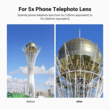 3X Teleconverter Telephoto Phone Lens, 360mm Equivalent,17mm Thread Teleconverter for  Android Phone Cage, 1PC