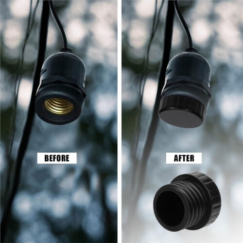 36 Stuks Lichtsocket Veiligheidsdoppen Pluggen Lichtsocket Einddoppen Lamp Socket Deksels voor String Lights, Verzonken 1