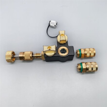 VC2G Professional HVAC Valve Core Removal Tool with 5/16 Adapter,1/4 Dual Valve with Sight Glass,Vacuum-Rated 20 Microns