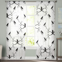 Black Crow Sheer Curtains 52x72 in Light Filtering Voile 2
