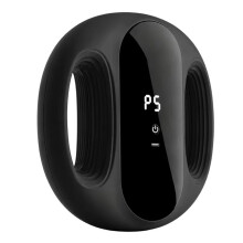 Portable Cordless Vibration Massage Ring 3 Modes 5 Adjustable Strength Hands-Free Fitness Massager for Waist Leg Black
