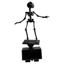 Acuario de Calavera de Baile de Esqueleto Impreso en 3D, Burbujeador de Plástico, Adorno de Calavera de Baile Gótico, Negro Impulsado por Aire