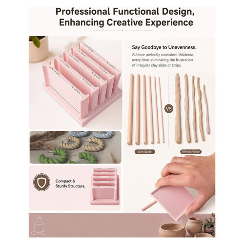 Polymer Clay Thickness String Roller Tool Clay Rolling Guide Clay Rolling Strip Shape Maker, for Clay Earrings 2