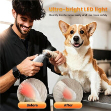 Quiet Pet Nail Grinder with LED Light, 5-Speed Adjustable Dog Nail Grooming Tool for Home of Small Medium Large Pets
