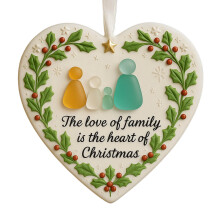 Heart Sea Glass Friendship Ornament Christmas Pendant