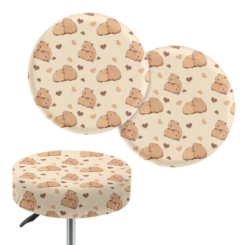 Capybara Stool Covers Non-Slip Foldable Padded 2pcs Size S