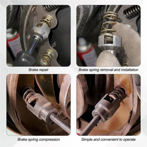 Car Drum Brake Tool Kit,Includes Spring Compressor Tool Brake Spoon, Double Ended Plier,Automotive Drum Repair Installer 2