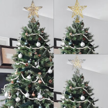 Lighted 3D Golden Star Tree Topper for Standard Christmas