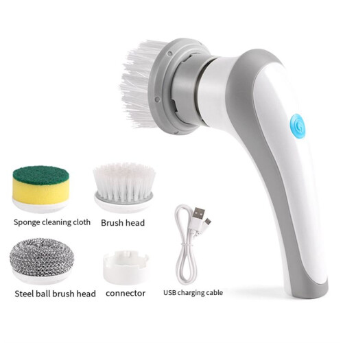Electric Spin Scrubber for Bathroom Bathtub Kitchen,Portable Cordless Rechargeable Scrubber with 3 Replaceable Brush 1
