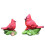 Mini Christmas Cardinal Statue Resin 2 pcs 5