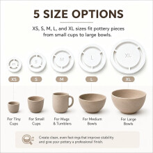 Set di Strumenti per di Base In Ceramica da 7 Pezzi, Allineatore di Base In Argilla e Pressa per Piede Uniforme per Ciotole In Ceramica, Tazze