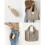 Keychain Tote Bag Foldable Leather Mini Shoulder Purse with 4