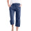 Women's Linen Blend Capris with Pockets Blue S 1