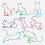 Cat Line Art Stencil Square Pattern 1 Piece 1