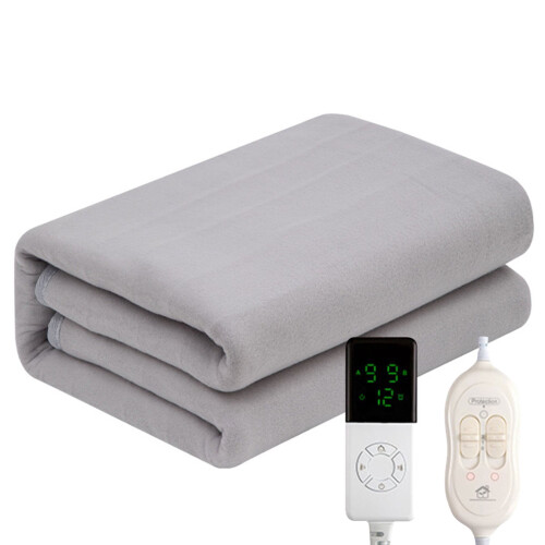 Heated Flannel Blanket Dark Grey 32x60 Inches