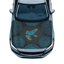 Car Hood Cover Polyester Elastic Mandala Frog Waterproof