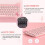 - Cute Cat Pastel Pink Wireless Keyboard And Mouse Set, 84 Keys Retro Typewriter 4