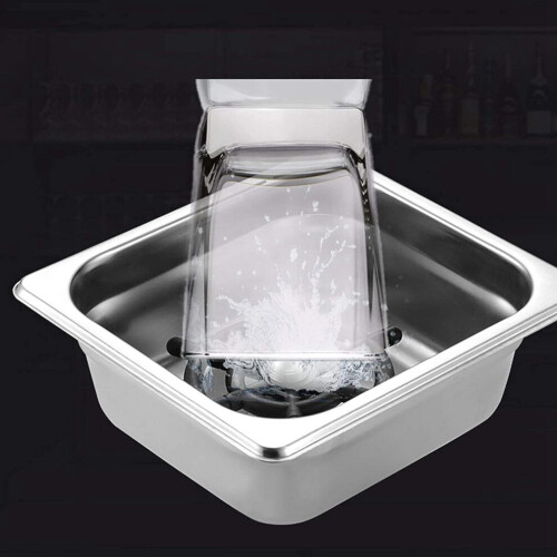 2x Lavabicchieri, Lavabicchieri automatico in acciaio inox, Risciacquatore per bicchieri, Risciacquatore 2