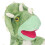 Marionnette à main interactive en forme d'animal vert - Peluche douce de 25 cm avec bouche mobile pour 3