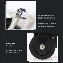 3X Sliding Pocket Door Lock Black Privacy Round Pocket Door Hardware Black Contemporary Pocket Door Lock with Keys