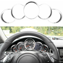 2X for Cayenne 958 2011-2018 Silver Car Dashboard Meter Ring Covers Trim Interior Decoration