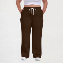 Women's Casual Pants Drawstring Waist Solid Color