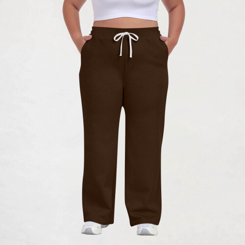 Women's Casual Pants Drawstring Waist Solid Color