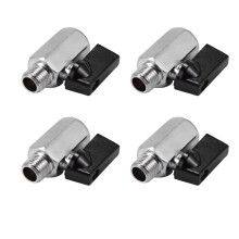 4X Chrom Messing 1/4 Zoll Bsp Kugelhahn mit Gewinde Stecker Auf Buchse Luftkompressor Schlauch