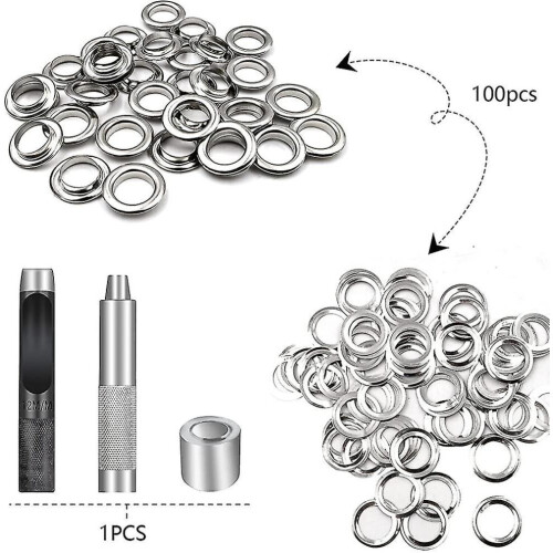 Kit d'outils pour œillets, 100 œillets, œillets pour bâche, kit d'œillets à œillets 1